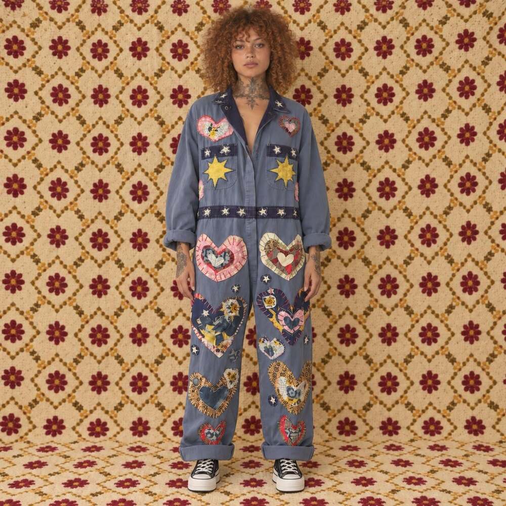 Women's Blue and Pink Jumpsuit